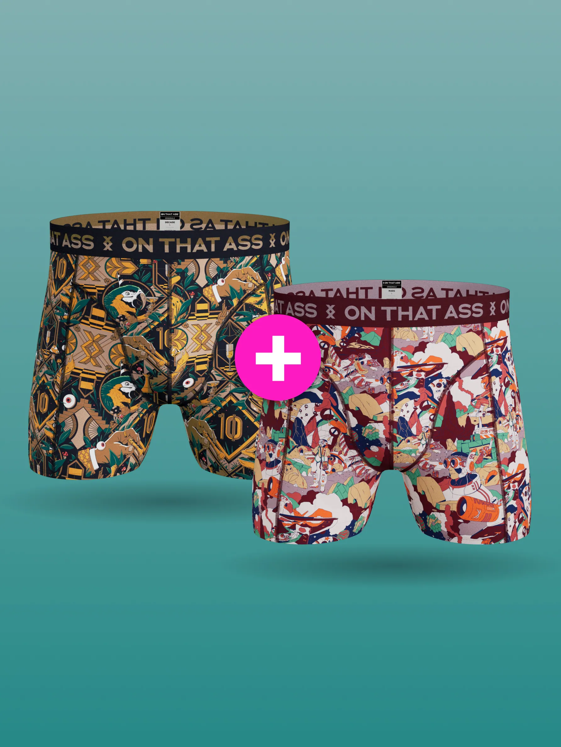 ON THAT ASS Men’s Boxer Shorts 1+1 Deal